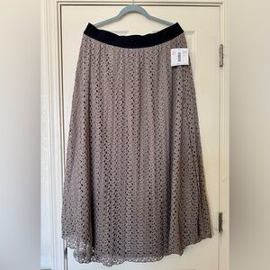 LuLaRoe Tan Lace Lucy Maxi Skirt